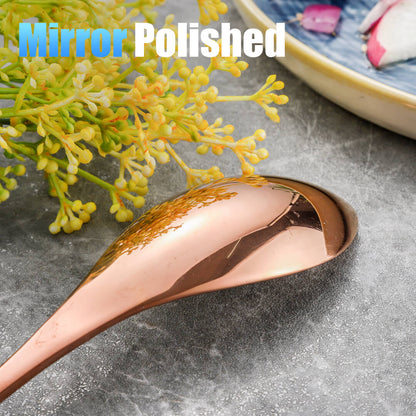 Modern Glossy Rose Gold Flatware Set