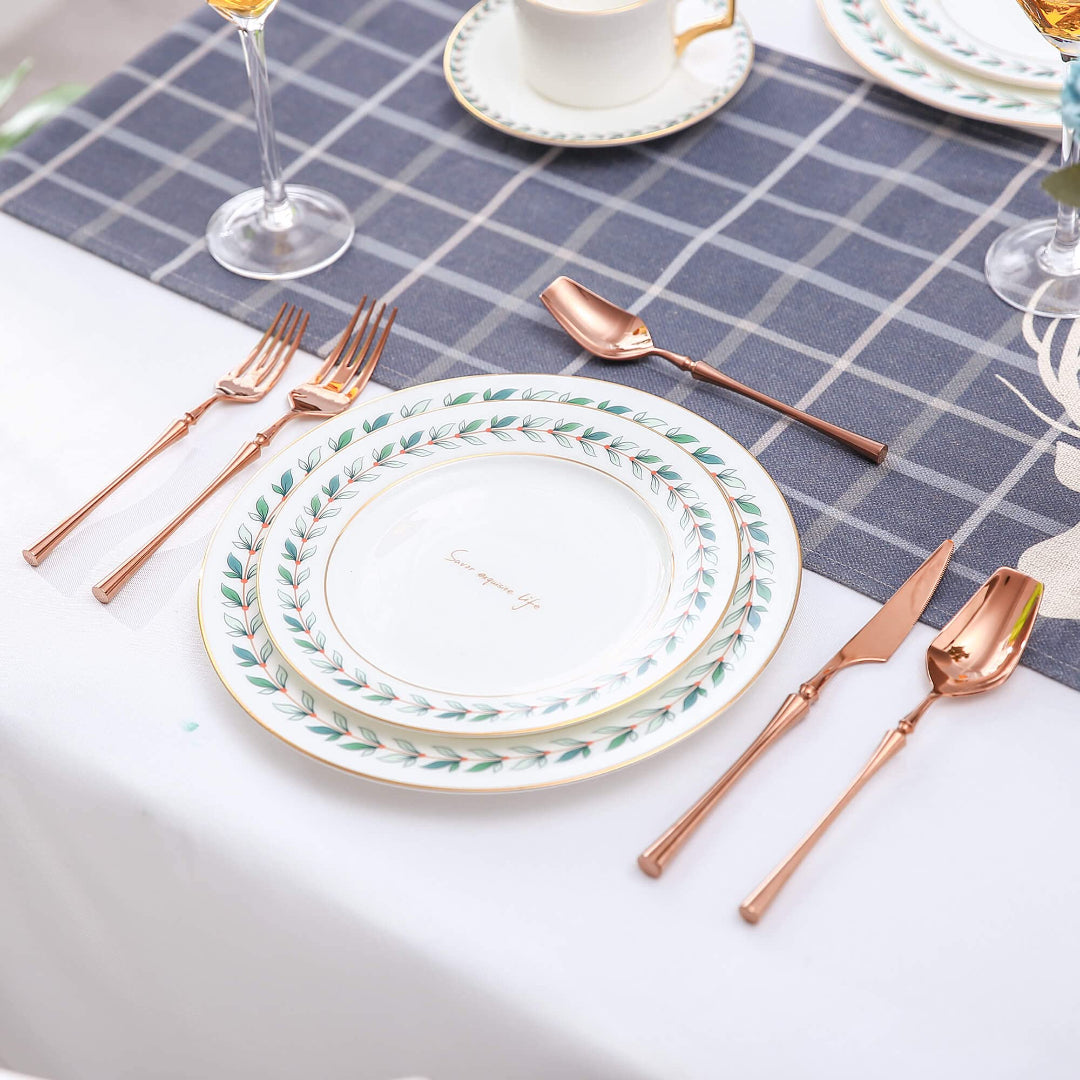 Vatican Glossy Rose Gold Flatware Set