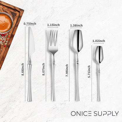 Vatican Glossy Silver Flatware Set 4PCS