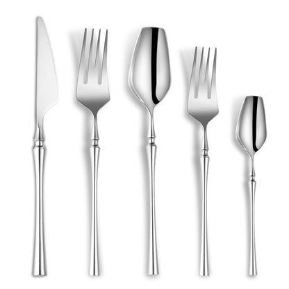 Vatican Glossy Silver Flatware Set With Tea Spoon