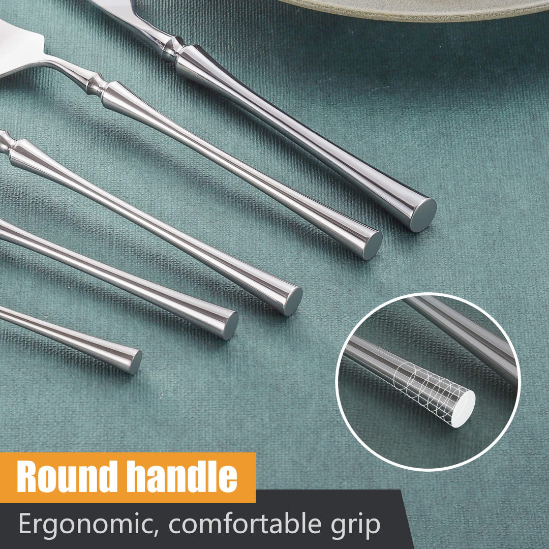 Vatican Glossy Silver Flatware Set With Tea Spoon