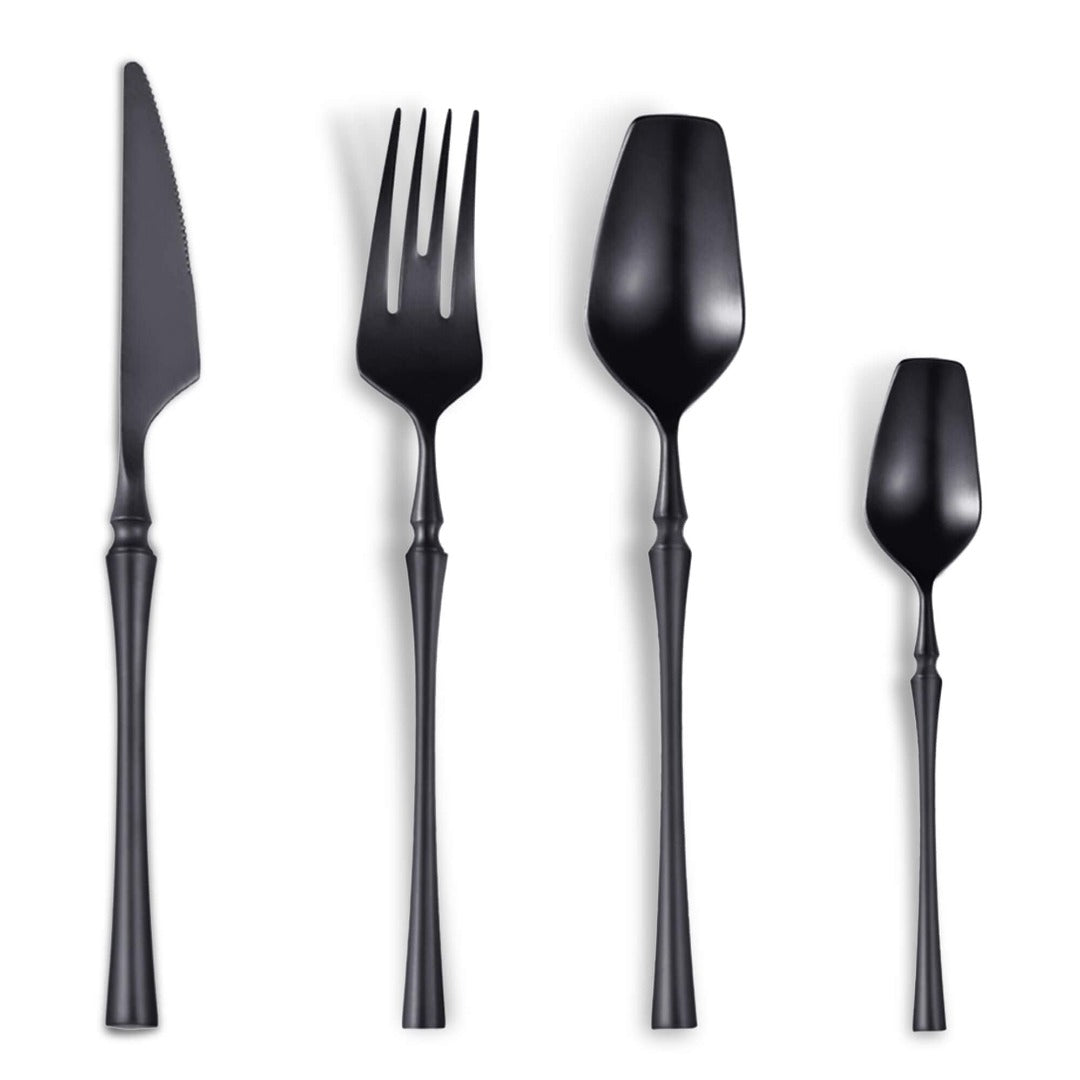 Vatican Matte Black Flatware Set 4PCS