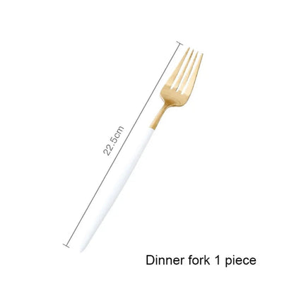Minimalist Matte White Gold Flatware Set