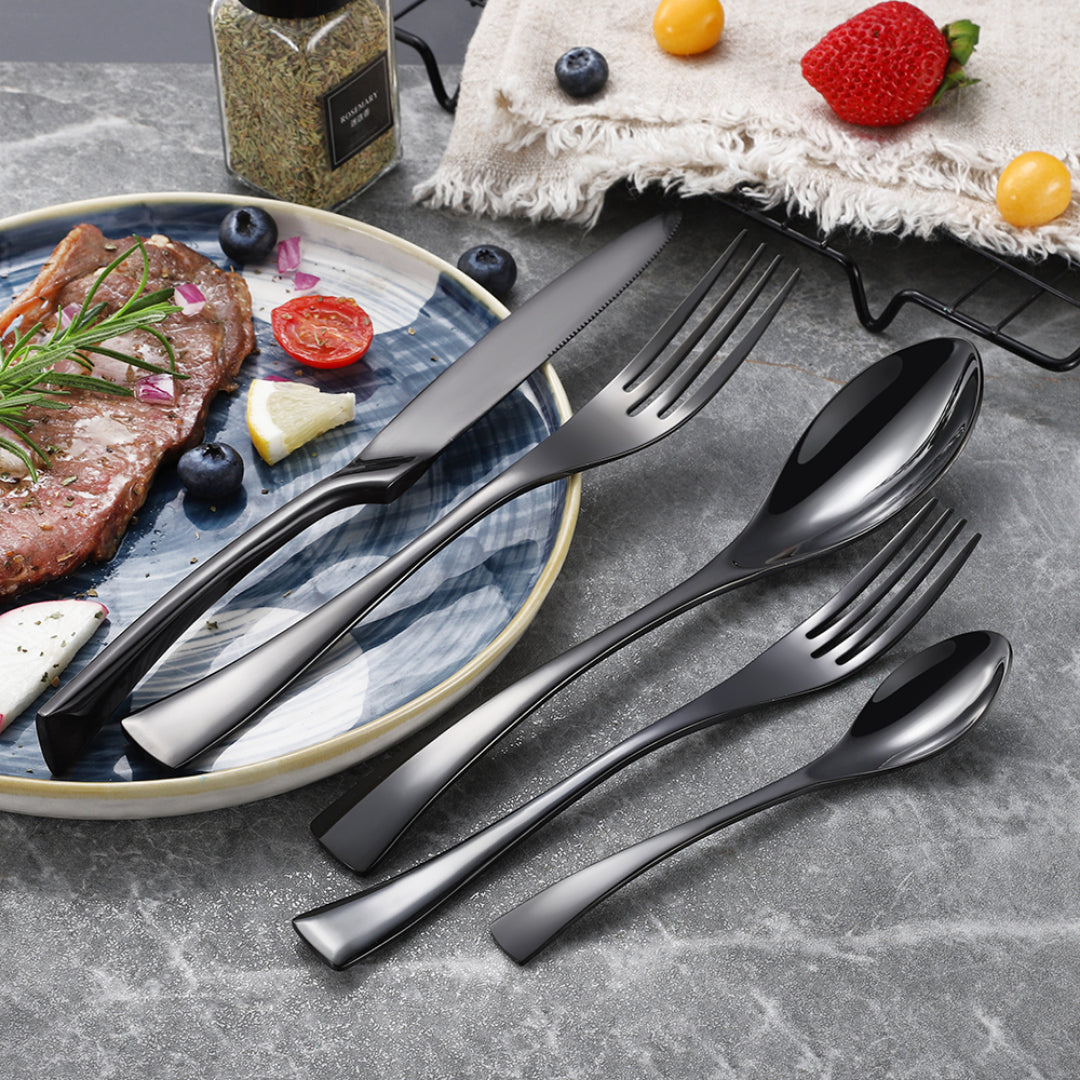 Kaya Mirror Black Flatware