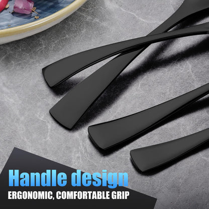 Modern Glossy Black Flatware Set