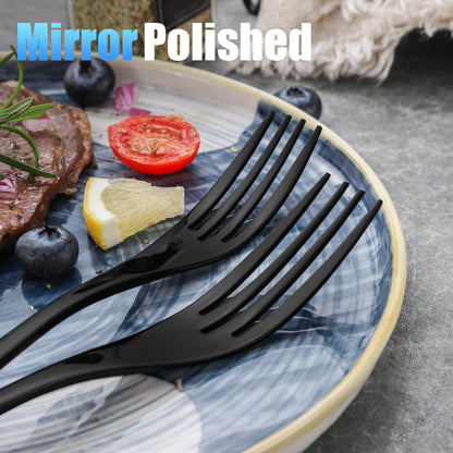 Modern Glossy Black Flatware Set