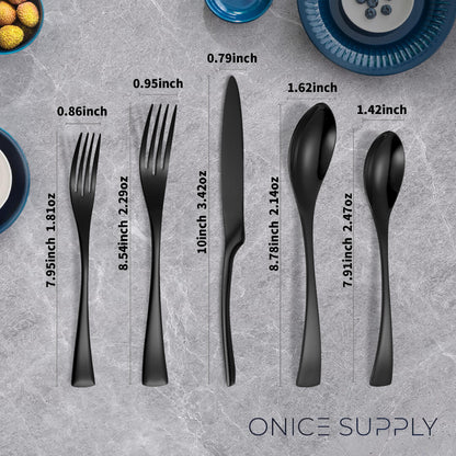 Modern Glossy Black Flatware Set