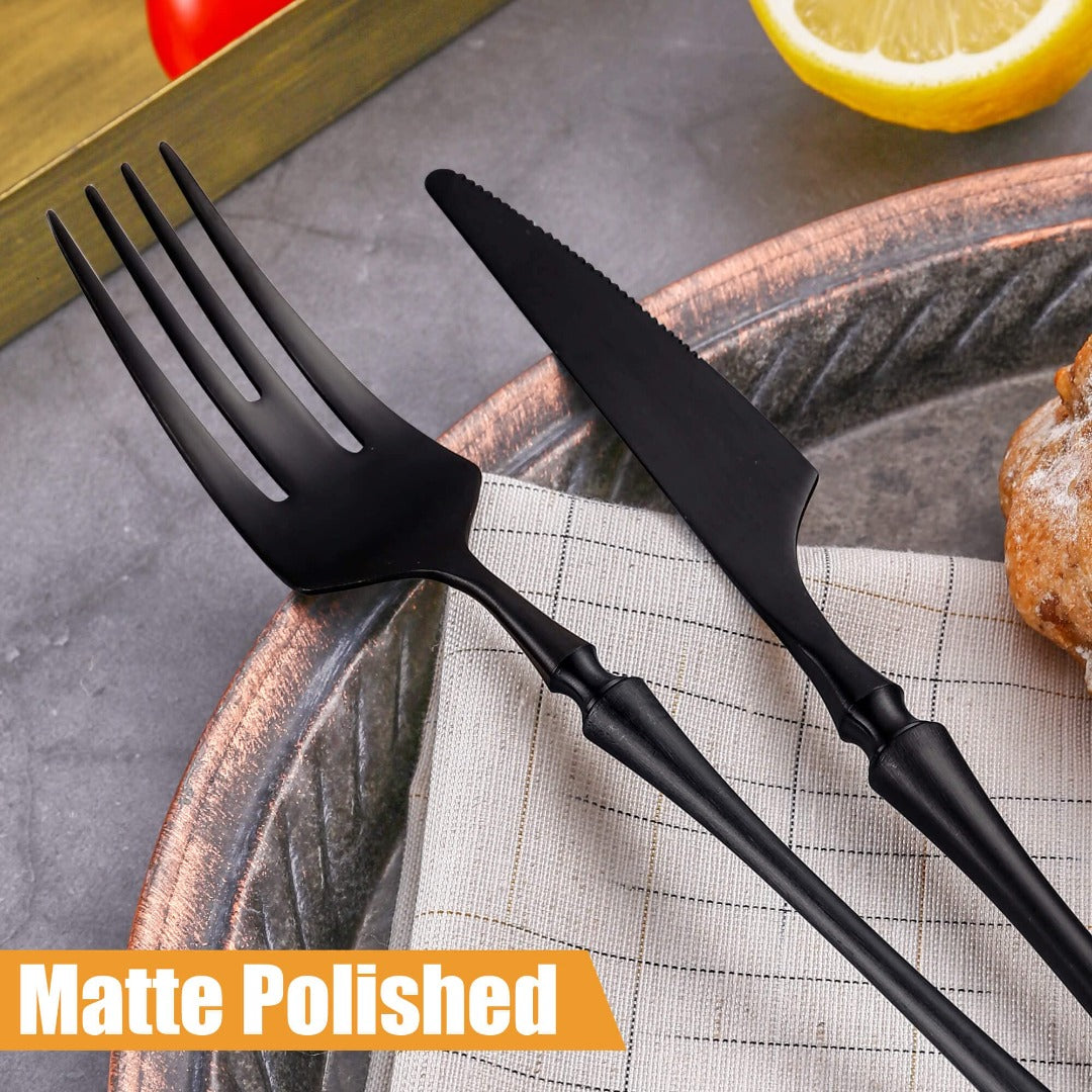 Vatican Matte Black Flatware Set 4PCS