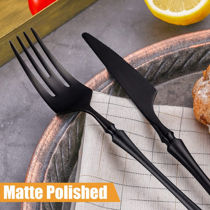 Vatican Matte Black Flatware Set 4PCS