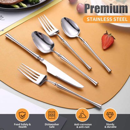 Tower Glossy Silver Flatware Set