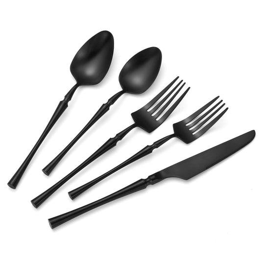 Tower Matte Black Flatware Set