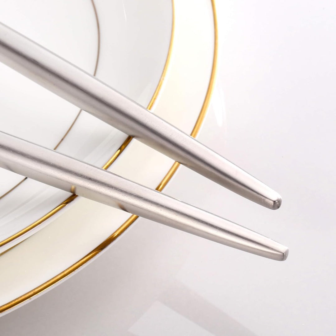 Salad Serving Matte Silver Utensils Set