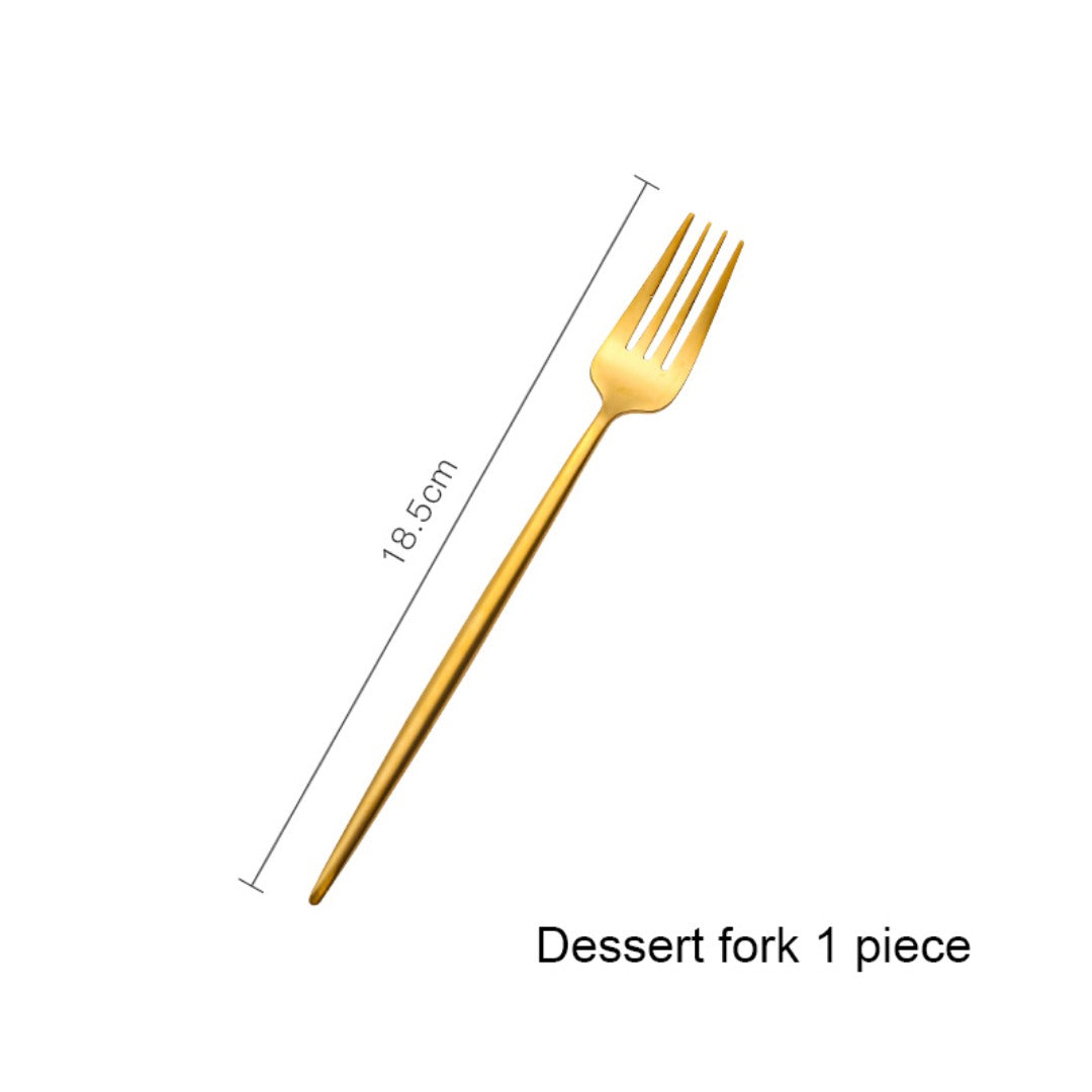 Minimalist Matte Gold Flatware Set