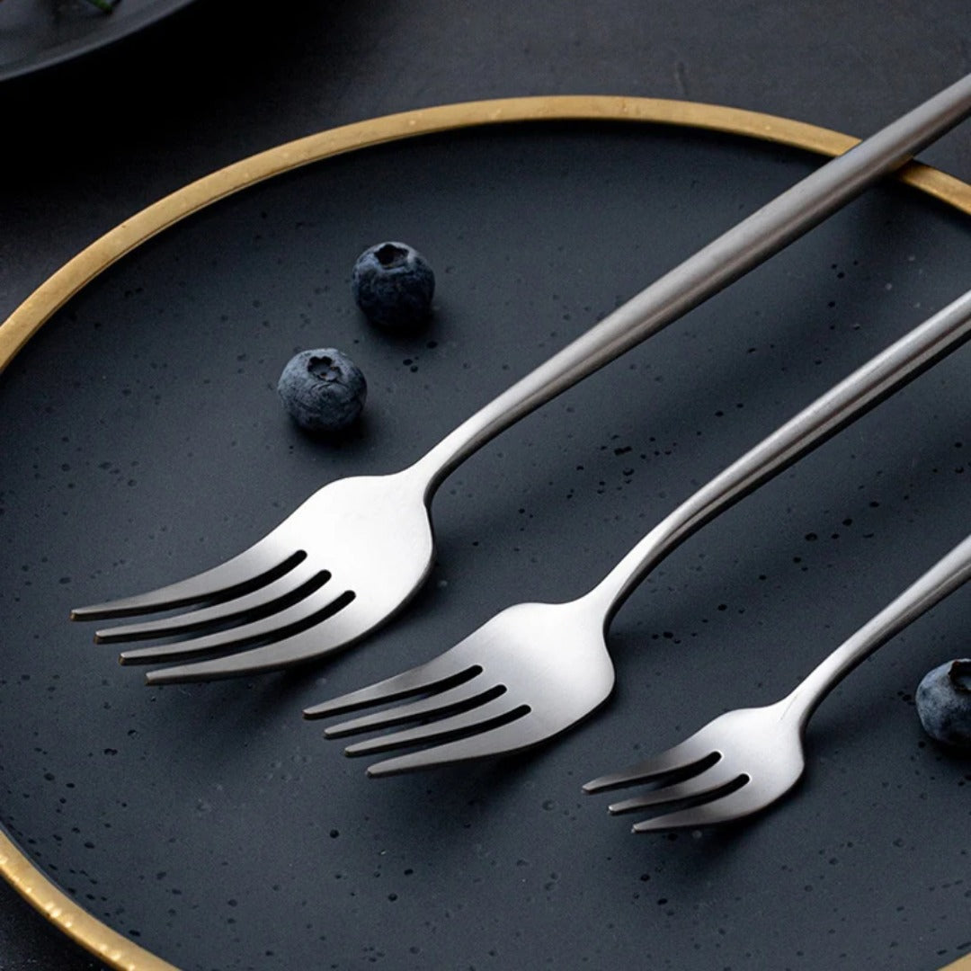 Minimalist Matte Silver Flatware Set