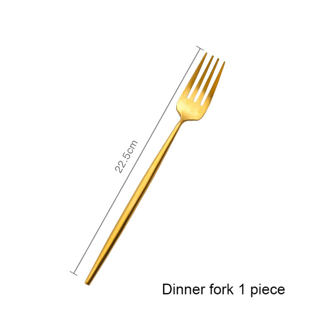 Minimalist Matte Gold Flatware Set