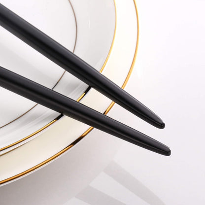 Salad Serving Matte Black Gold Utensils Set