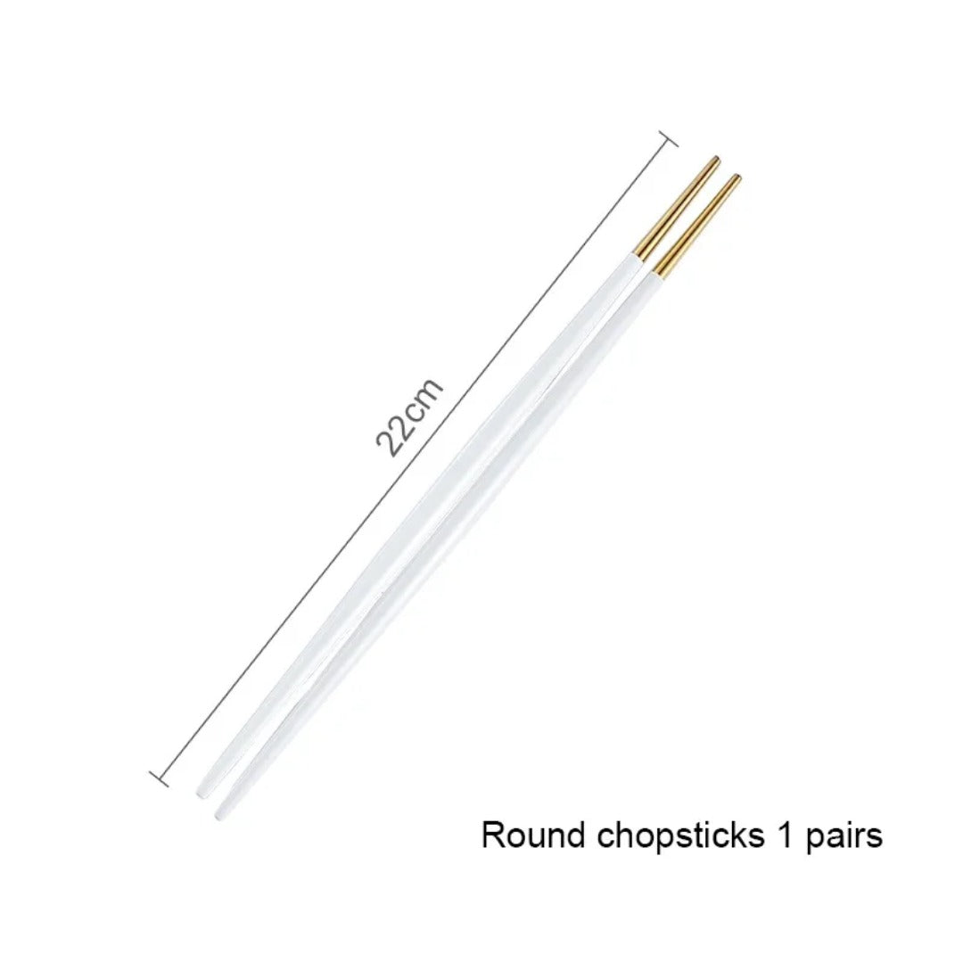 Minimalist Matte White Gold Flatware Set