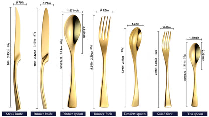Kaya Mirror Gold Flatware
