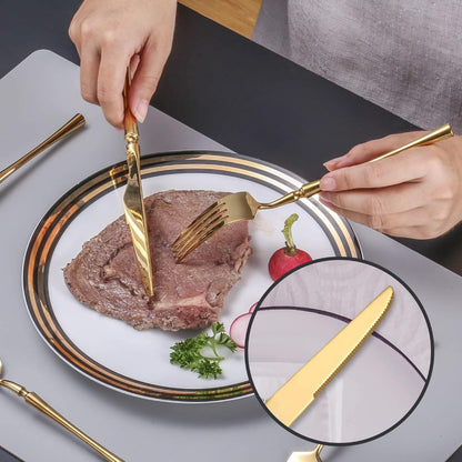 Tower Glossy Gold Flatware Set