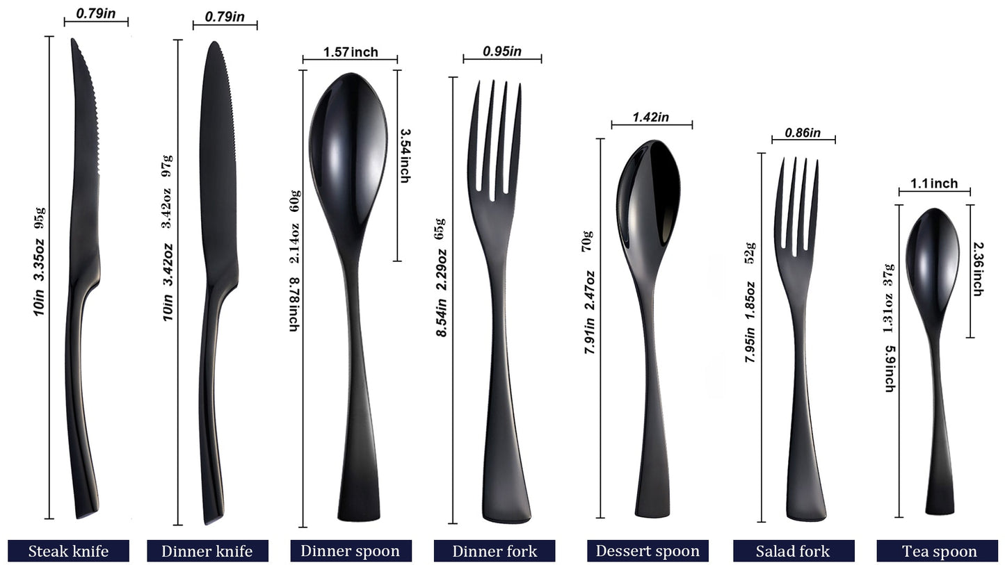 Kaya Mirror Black Flatware