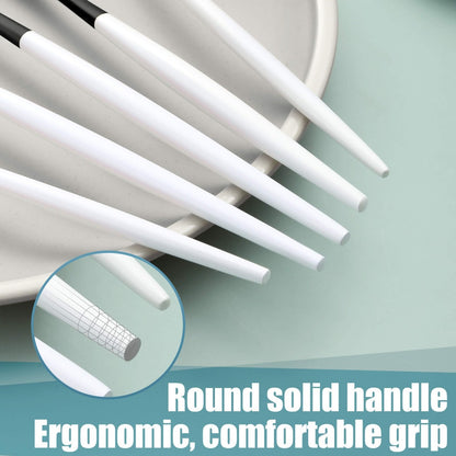 Minimalist Matte Black White Flatware Set