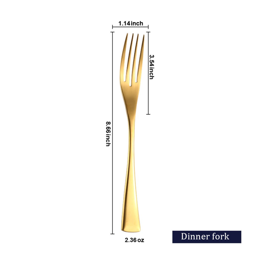 Kaya Modern Mirror Gold Flatware Set - Gold - Lemeya