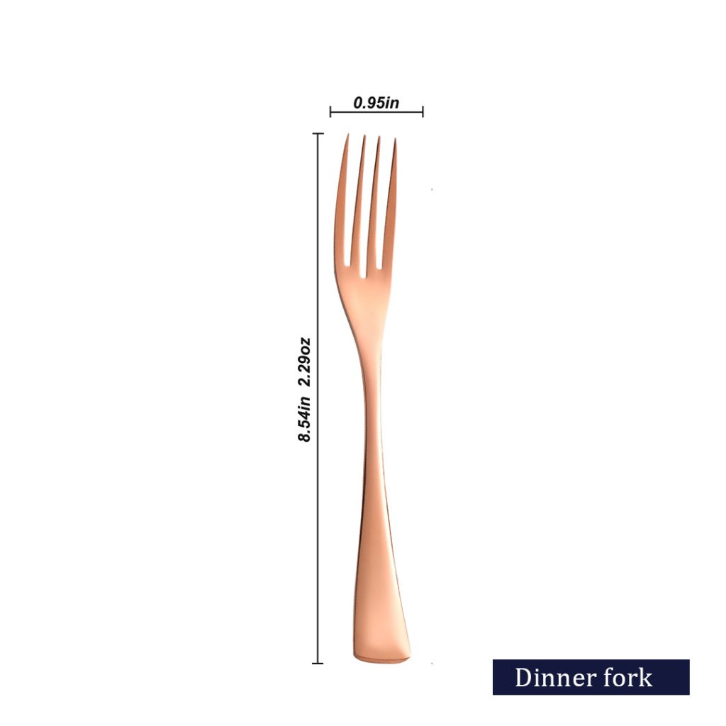 Kaya Modern Mirror Rose Gold Flatware Set - Dinner Fork - Lemeya
