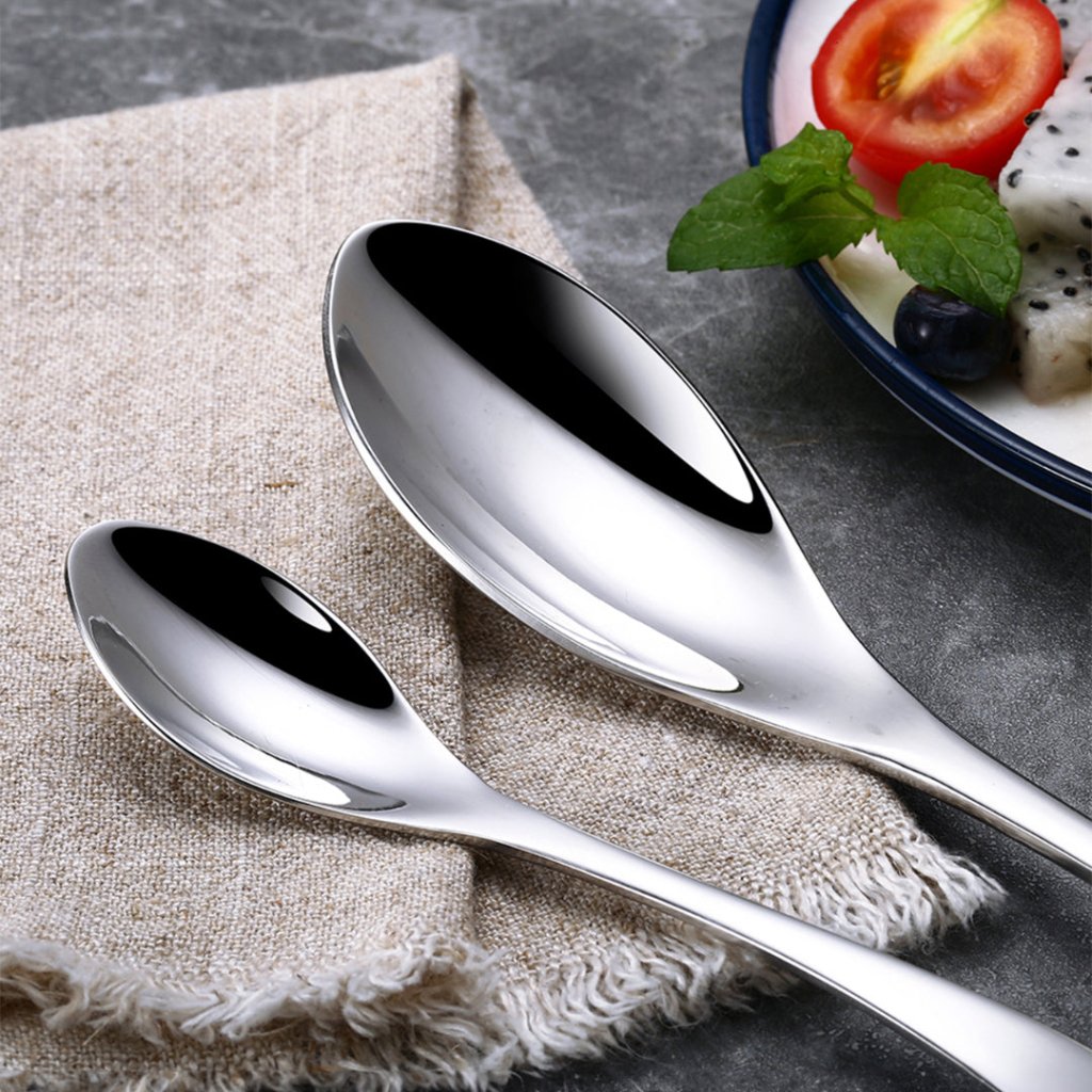 Kaya Modern Mirror Silver Flatware Set - Silver - Lemeya