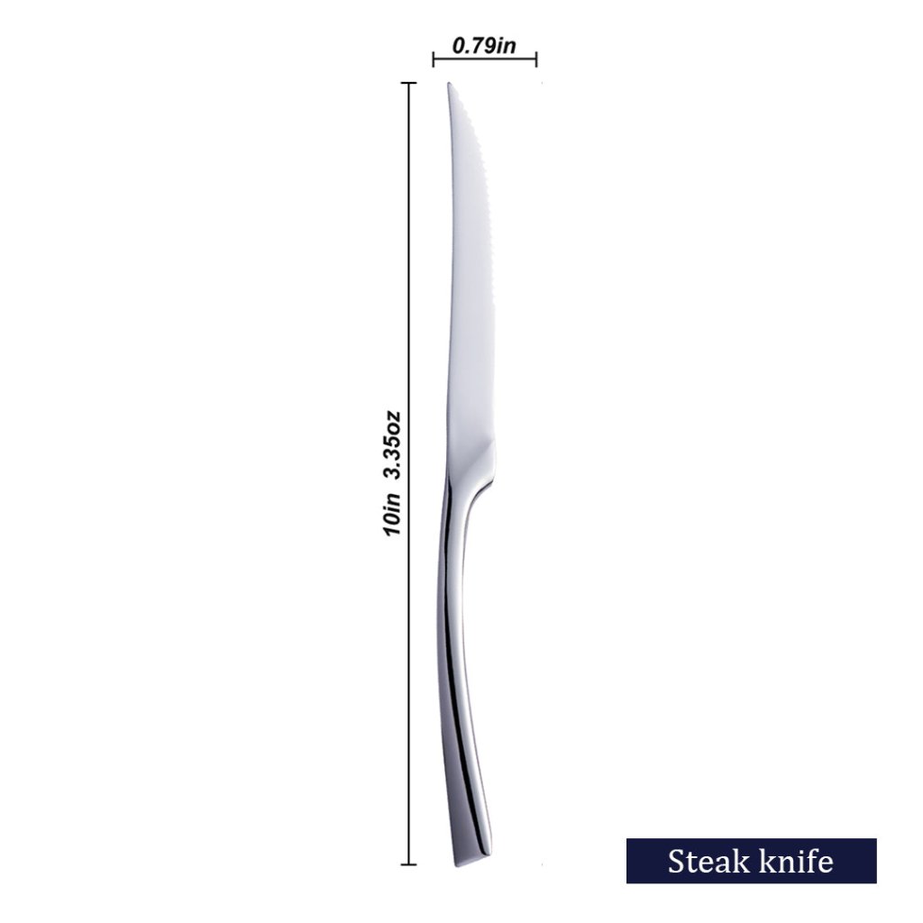 Kaya Modern Mirror Silver Flatware Set - Silver - Lemeya