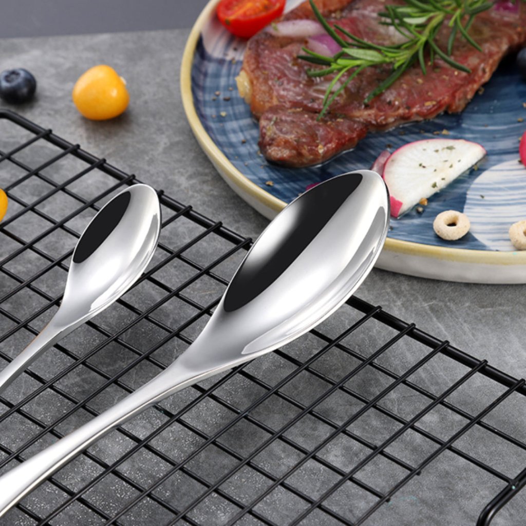 Kaya Modern Mirror Silver Flatware Set - Silver - Lemeya