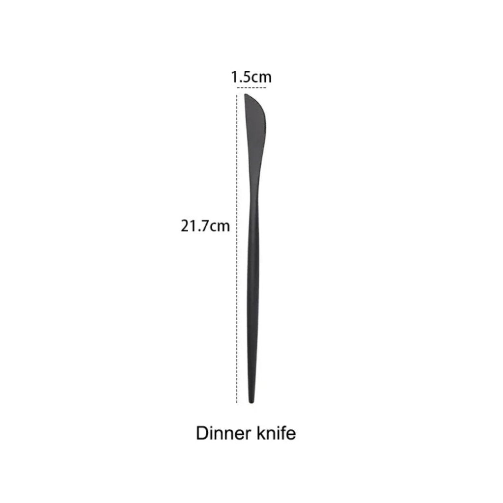 Minimalist Matte Black Flatware Set - BLACK - Lemeya