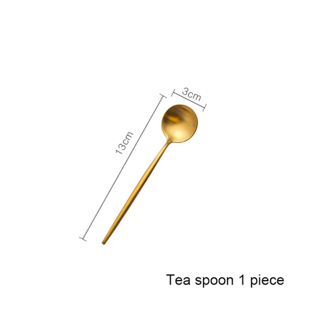 Minimalist Matte Gold Flatware Set - GOLD - Lemeya