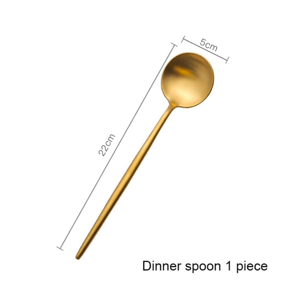 Minimalist Matte Gold Flatware Set - GOLD - Lemeya