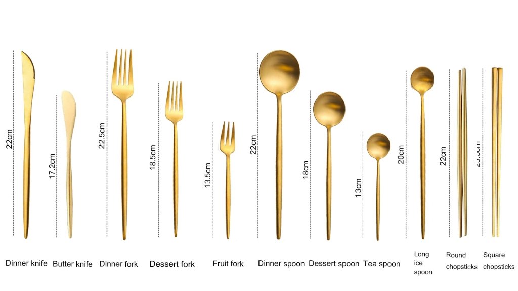 Minimalist Matte Gold Flatware Set - GOLD - Lemeya