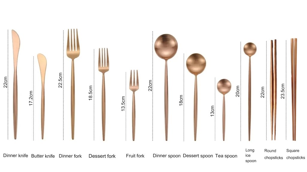 Minimalist Matte Rose Gold Flatware Set - Rose Gold - Lemeya