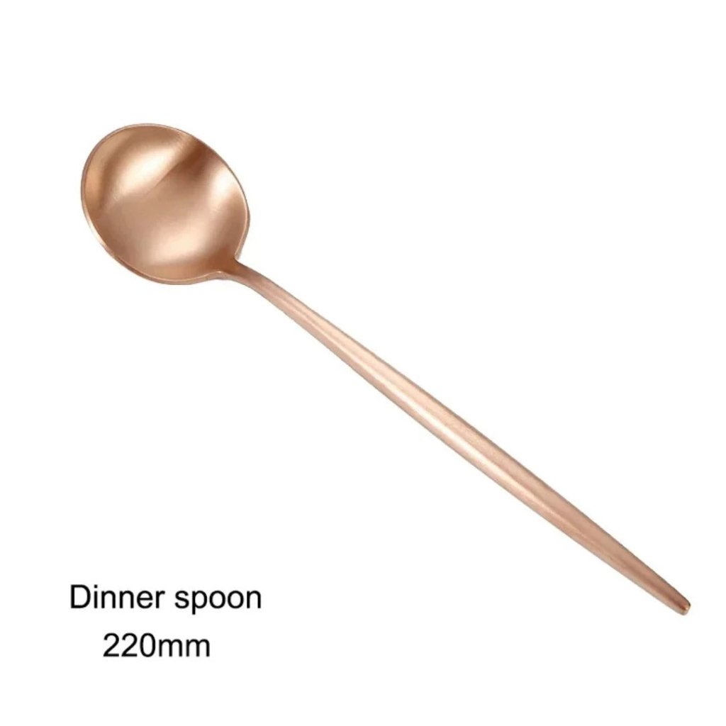 Minimalist Matte Rose Gold Flatware Set - Rose Gold - Lemeya