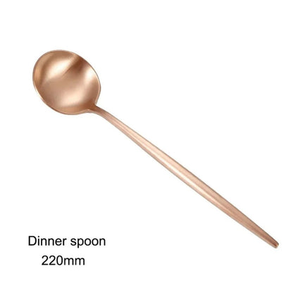 Minimalist Matte Rose Gold Flatware Set - Rose Gold - Lemeya