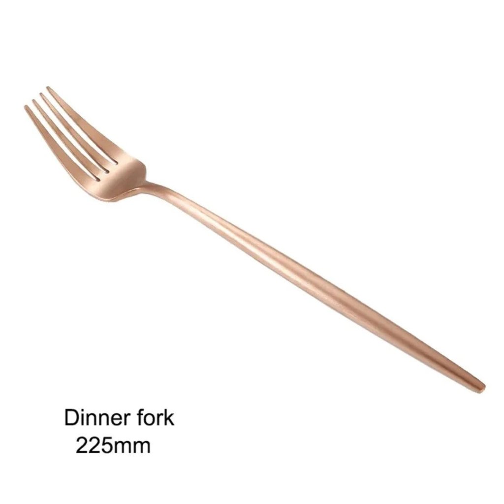 Minimalist Matte Rose Gold Flatware Set - Rose Gold - Lemeya