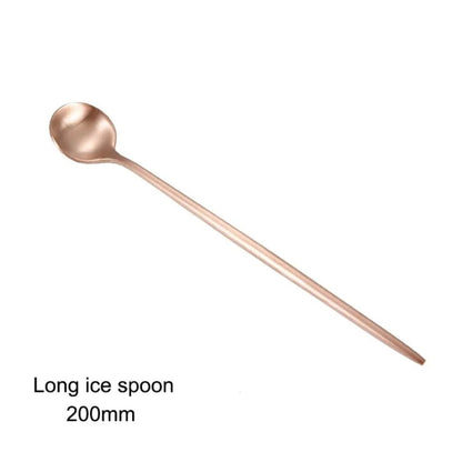 Minimalist Matte Rose Gold Flatware Set - Rose Gold - Lemeya