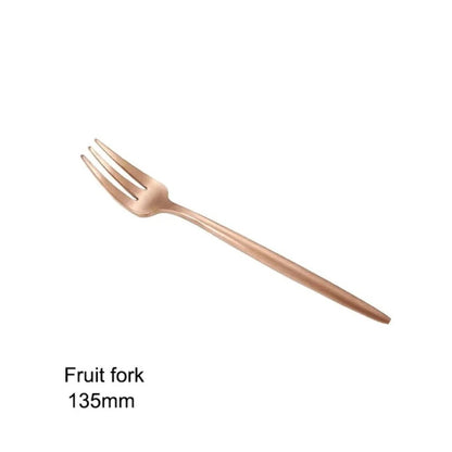 Minimalist Matte Rose Gold Flatware Set - Rose Gold - Lemeya
