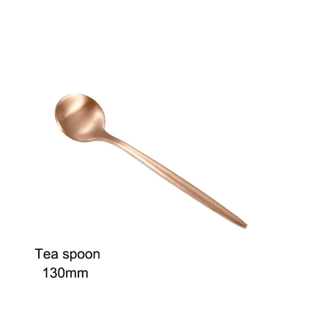 Minimalist Matte Rose Gold Flatware Set - Rose Gold - Lemeya