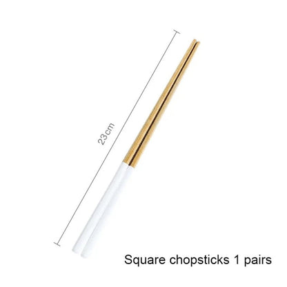 Minimalist Matte White Gold Flatware Set - WHITE GOLD - Lemeya