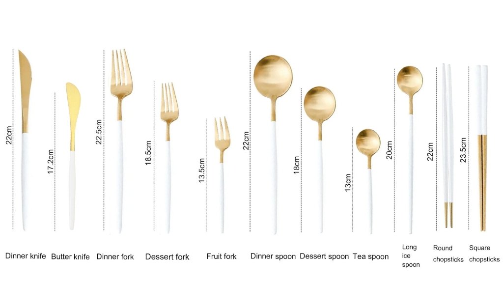 Minimalist Matte White Gold Flatware Set - WHITE GOLD - Lemeya